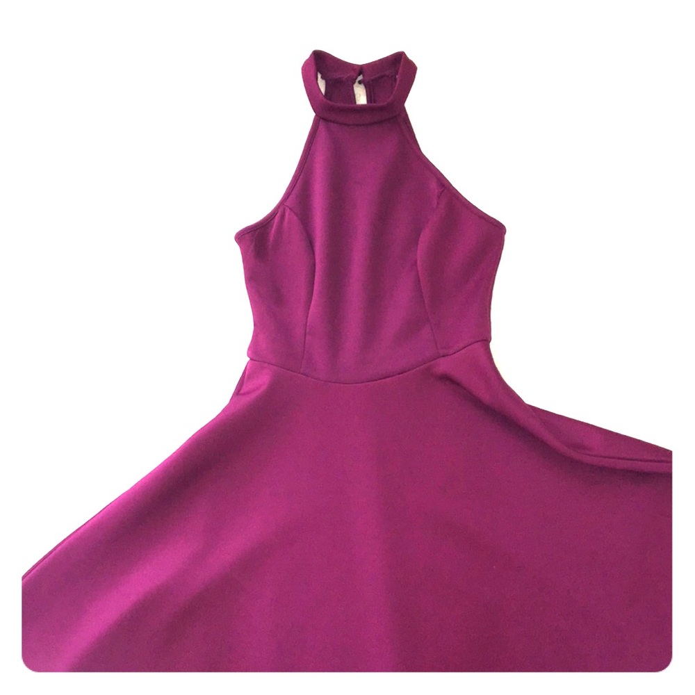 Purple dress.